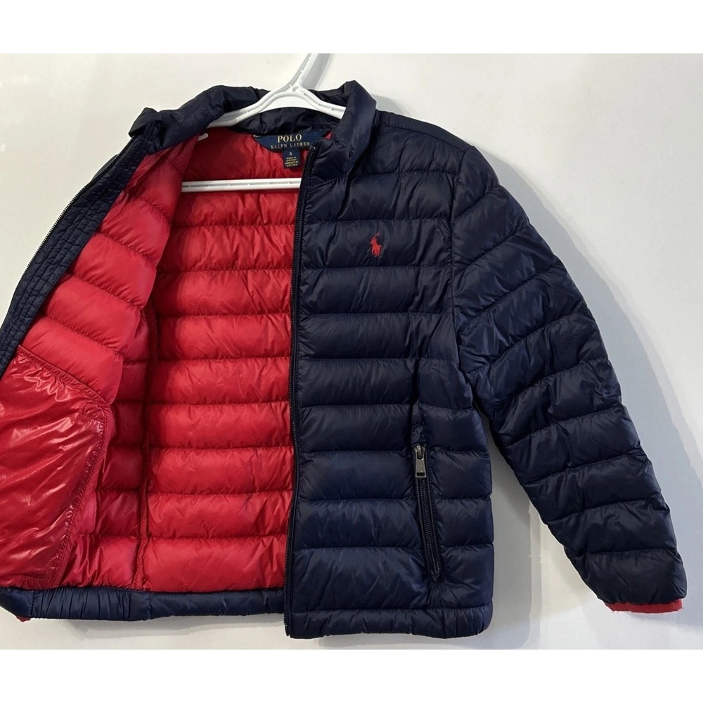 Boys Polo Ralph Lauren Down Puffer Jacket Size 6 Quilted EC Clean